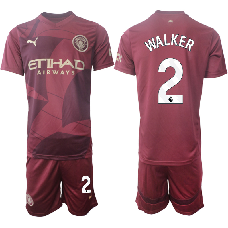 Men 2024-2025 Club Manchester City away red #2 Soccer Jersey->indianapolis colts->NFL Jersey
